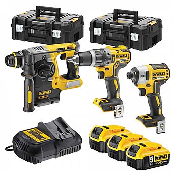 DeWalt DCK368P3T 18V XR Kit DCD796+DCF887+DCH273 & 3 x 5.0Ah Batteries