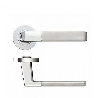 Zoo Minerva Door Handles Lever on Rose Satin/Polished Chrome