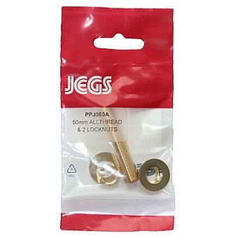 Jegs PPJ060A 50mm All Thread Brass And 2 Locknuts