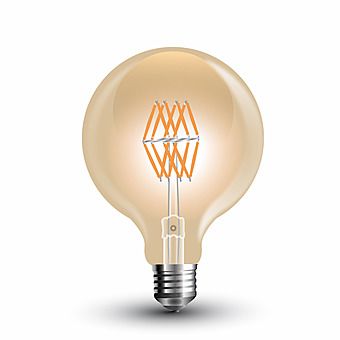 V-Tac 8W = 65W Amber White Vintage Style LED Light Bulb 800lm G95 E27