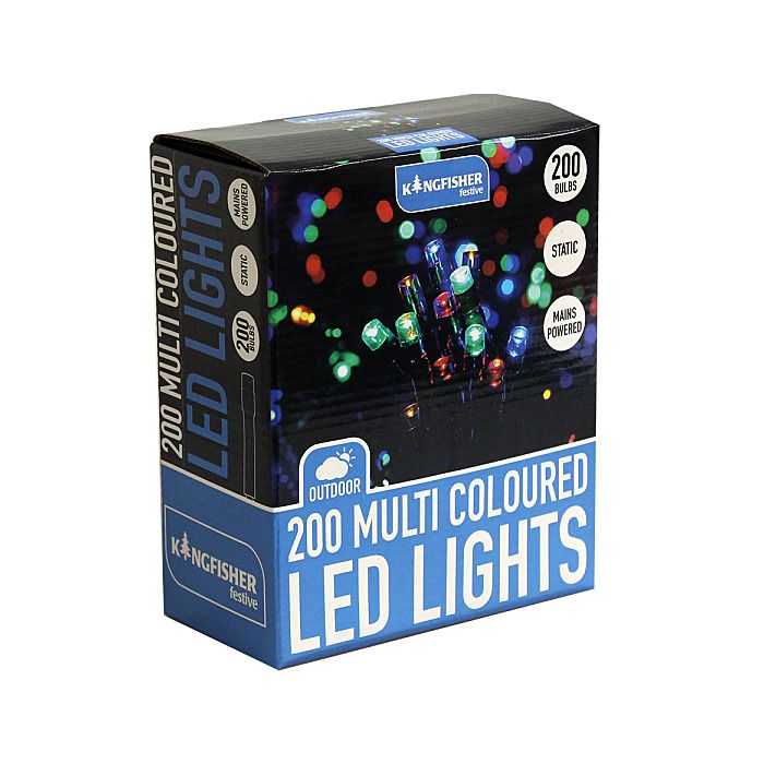 Kingfisher 200 Multi Colour Static LED Christmas Lights Ray Grahams