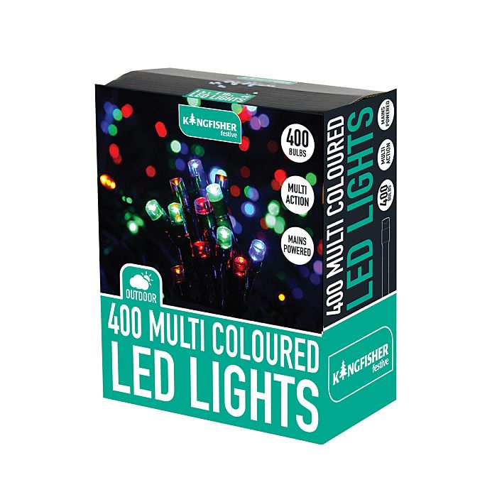 Kingfisher 400 Multi Colour Multi Action LED Christmas Lights Ray
