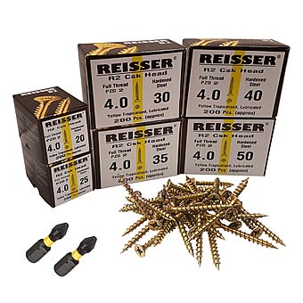 Reisser 1200 Piece R2 4.0 Wood Screw & PZ2 Bits Kit