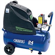 Draper 24978 24L Oil-Free 230V 1.5HP Air Compressor