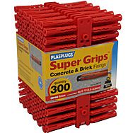 Plasplugs RP187 Super Grip Concrete and Brick Fixings 300 Pack