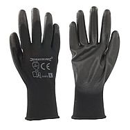 Silverline 819015 13 Gauge Black Palm Gloves Large