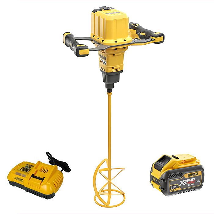 DeWalt DCD240X2 54V XR Flexvolt Brushless Cordless Paddle Mixer & 2x 9