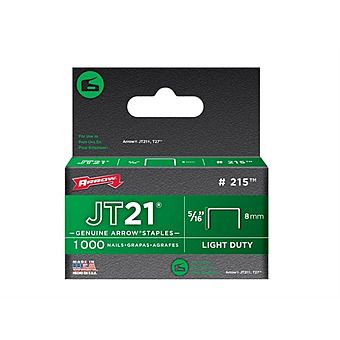 Arrow 215 JT21 8mm (5/16") Staples 1000pk