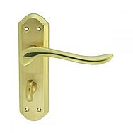 Carlisle Brass Lytham Satin Brass/Polished Brass Bathroom Door Handles