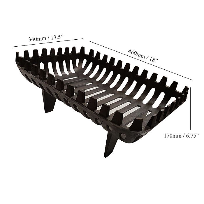 De Vielle Black Dog Basket 18 inch Dog Fire Grate DEF973628 Ray