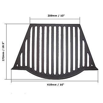 Large Victorian Curved Lipped Front Fire Grate