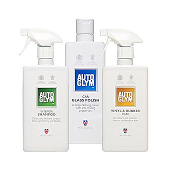 Autoglym Perfect Interior, Shampoo, Glass Polish and Vinyl Rubber Care