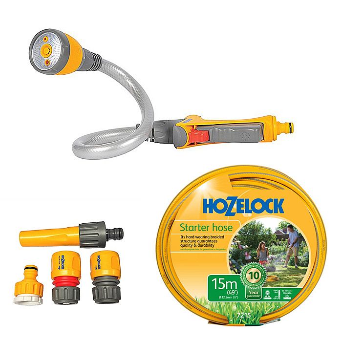 Hozelock Flexi Spray Hose with Maxi Plus 15m Garden Hose And Hose