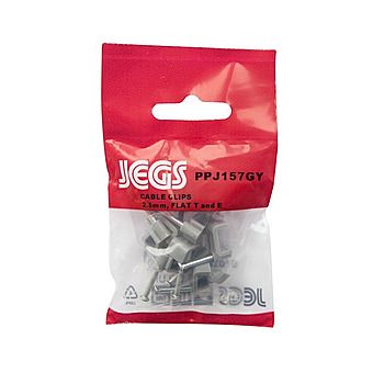 Jegs PPJ157GY Twin and Earth Cable Clips Grey 2.5mm 10 Pack