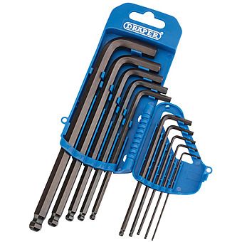 Draper 33716 Imperial Hexagon and Ball End Hex Key Set 10 Piece