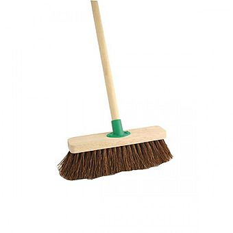Natural Bassine Bristle Broom With Handle 11.5in x 4ft