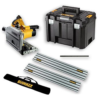 Picture of DeWalt DWS520KT Plunge Saw Kit with 2 x 1.5m Guide Rails & Connector