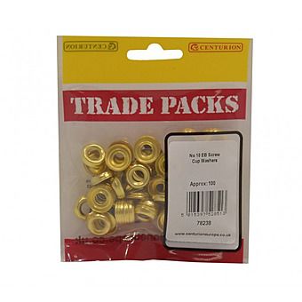 Centurion 78238 No 10 Screw Cup Washers Electro Brass 100 Pack