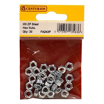 Centurion FA243P M5 ZP Steel Hex Nuts (Pack of 30)