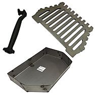 Queen Star 16 Inch Flat Fire Grate And Ash Pan Set