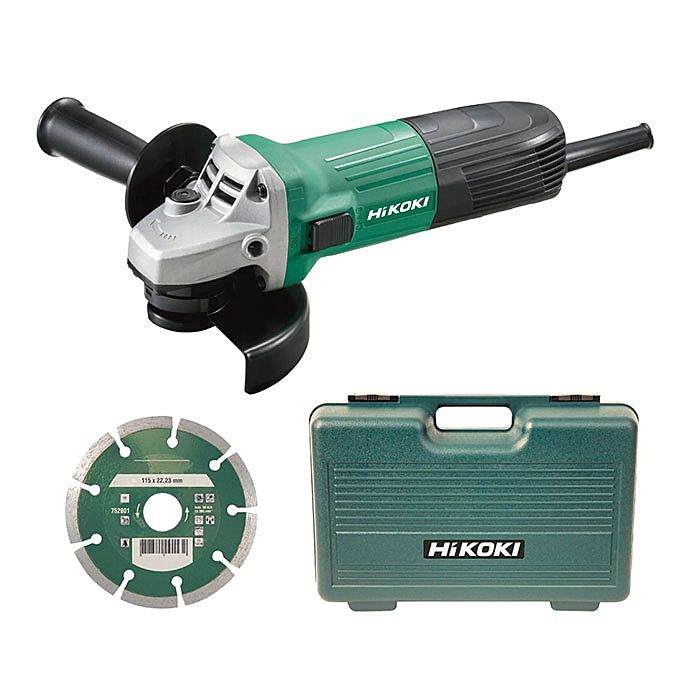 Hikoki G12STX 240V 600W 115mm Angle Grinder With Diamond Blade Ray