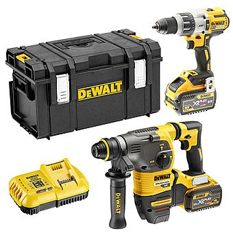 DEWALT DCK2033X2 XR 54V DCH333 Rotary Drill + 18V DCD996 Combi Drill With 2 x 9.0Ah FlexVolt Batteries