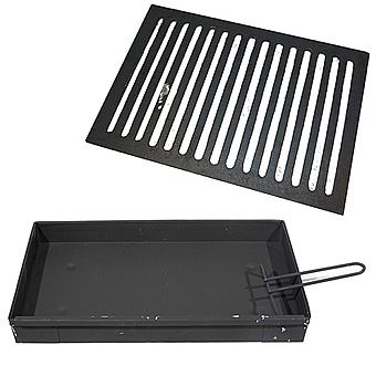 Valencia 18 Inch Flat Dog Fire Grate And Ash Pan Set