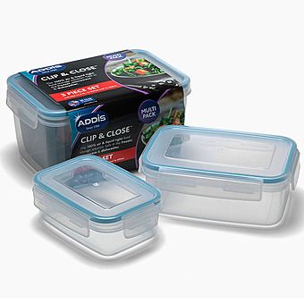 Addis Clip And Close Food Storage Box Triple Pack