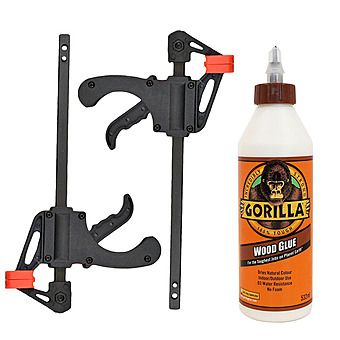 Gorilla Wood Glue 532mL And 2 Clamps Kit