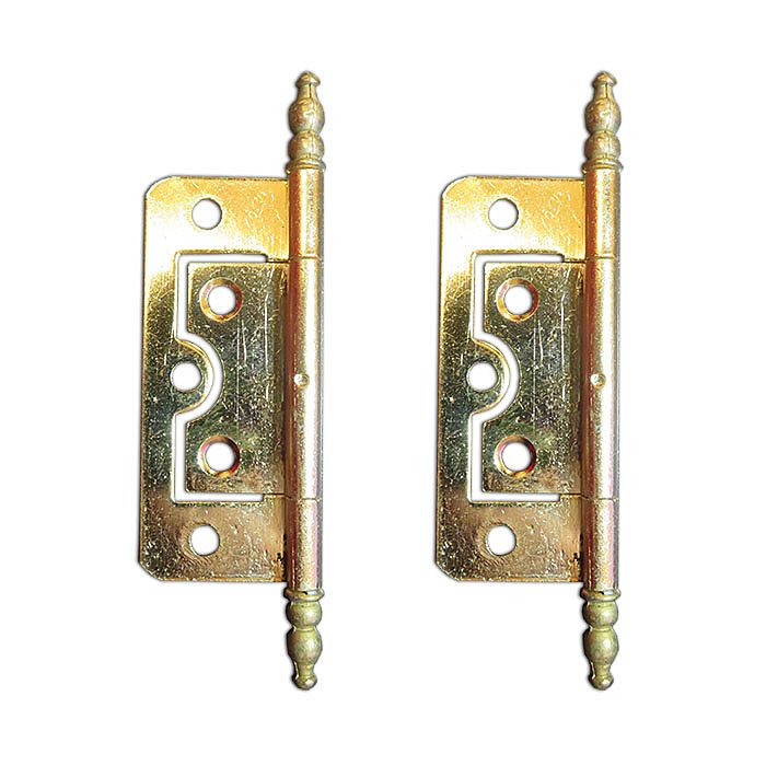 Brassed Finial Flush Hinge Pair 60mm Ray Grahams DIY Store