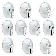 10 Pack Clear Suction Hooks 32mm