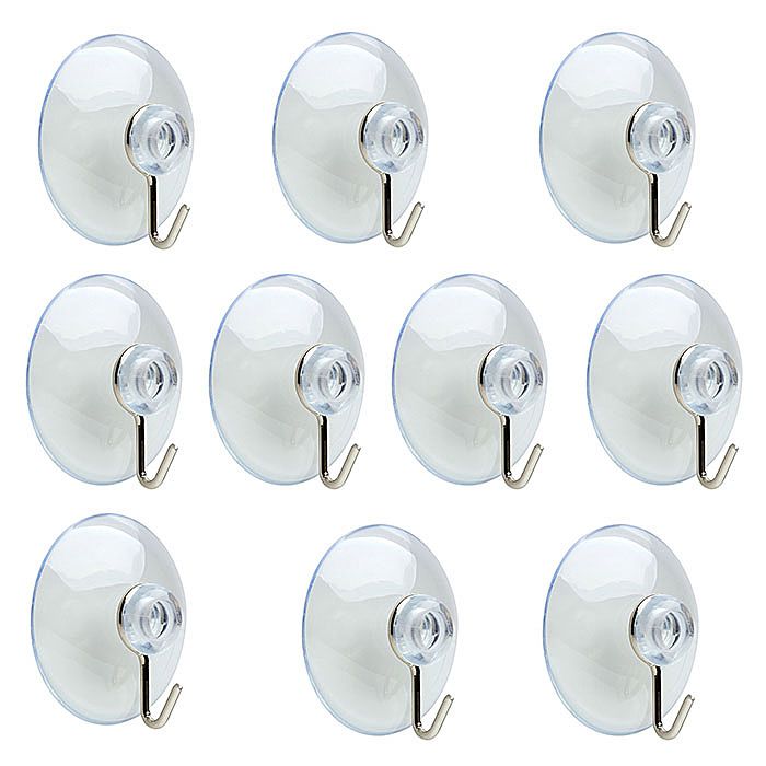 10 Pack Clear Suction Hooks 32mm - Ray Grahams DIY Store
