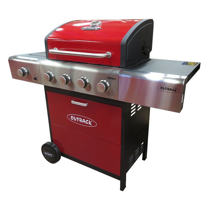 Outback Meteor Selector 4 Burner Gas Barbecue Red Ray Grahams DIY Store