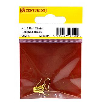 Centurion MI139P No6 Brass Ball Chain Attachments Pack Of 4