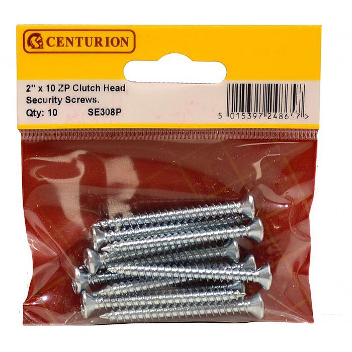 2" x 10" ZP Clutch Head Security Screws (Pack of 10) Ray Grahams DIY