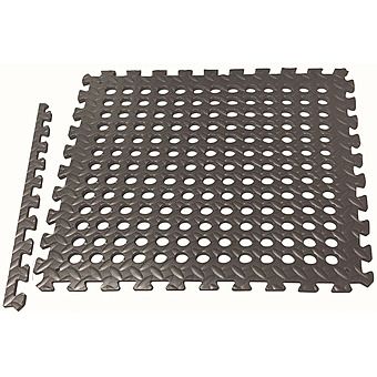 EVA Floor Drainage Tiles Pack of 4 Black - 60 x 60cm