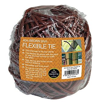 Garland 40m Flexible Tie 3mm (Brown)