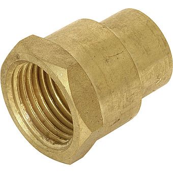 Solder Female Straight Connector 1/2"  BSP x 15mm