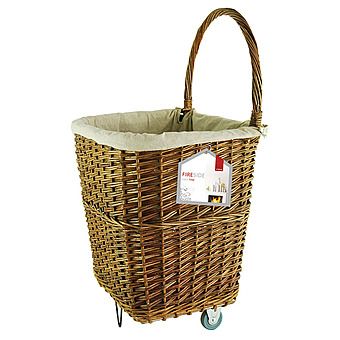 Deville Large Natural Wicker Firelog Cart