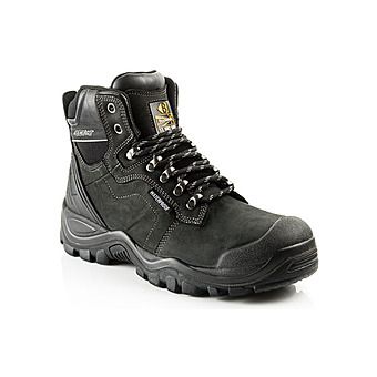 Picture of Buckbootz Buckshot Steel Toe Safety Boots Black Crazy Horse Leather S3 HRO WRU SRC
