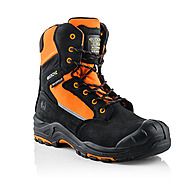 Buckbootz Buckzviz High Leg Lace/Zip Safety Boot Orange/Black S3 HRO WRU SRC