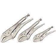 Draper 14040 3 Piece Curved Jaw Self Grip Pliers Set