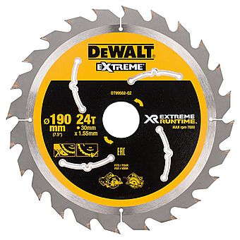 Dewalt DT99562 190mm x 30mm 24T XR FlexVolt Circular Saw Blade