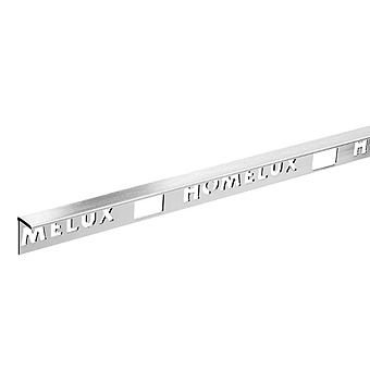 Homelux 2.5m x 10mm Brushed Steel Straight Edge Tile Trim