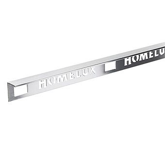Homelux 2.5m Metal Straight Edge 12.5mm Silver Effect Tile Trim