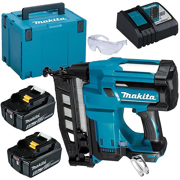 Makita DBN600RTJ 18v 16Ga Finish Nailer 2 x 5.0Ah Batteries Ray