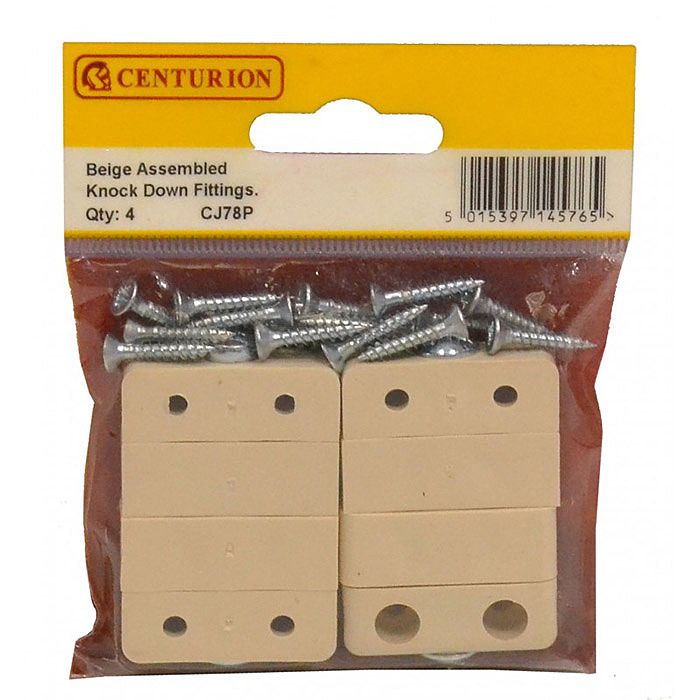 Beige Assembled Knock Down Fittings (Pack of 4) Ray Grahams DIY Store