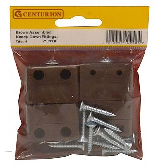 Brown Assembled Knock Down Fittings (Pack of 4)