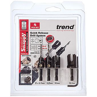 Trend SNAP/PC/A Snappy 4 Piece Countersink & Plug Cutter Set