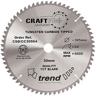 Trend 305mm 64TCT Crosscut Circular Saw Blade CSB/CC30564